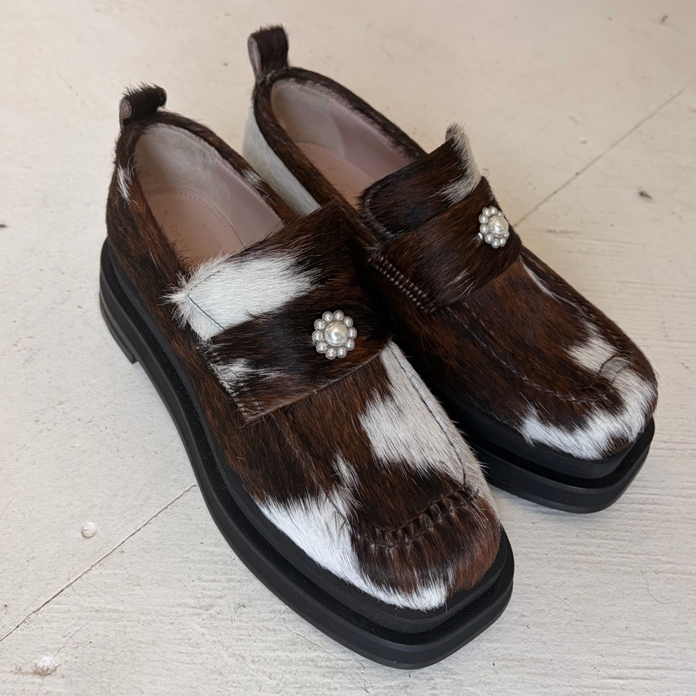 SIMONE ROCHA Heart Toe Loafers with Pearls